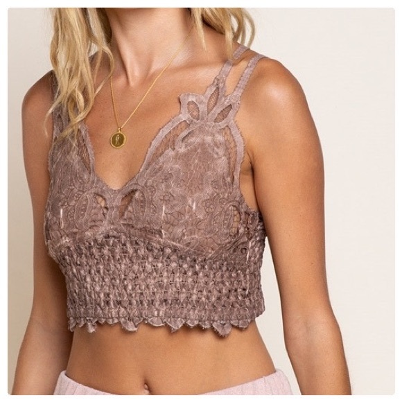 POL Longline Mineral Wash Lace Bralette - Picture 2 of 16
